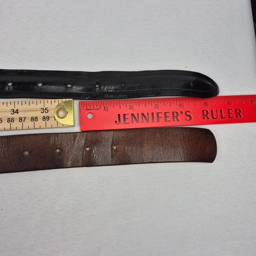 Cole Haan Gap Men's Leather‎ Belt Lot of 2 34 35 Black Brown Classic VTG 90s Y2K